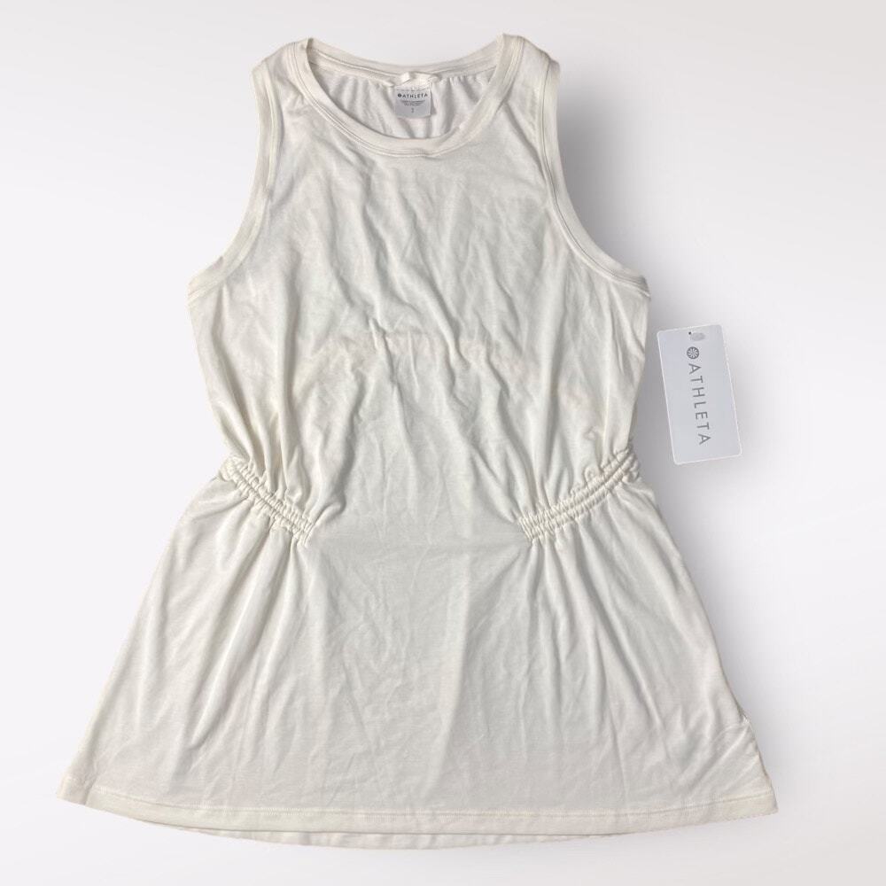 Athleta NWT Ivory Air Out Cinch Active Tank Size S